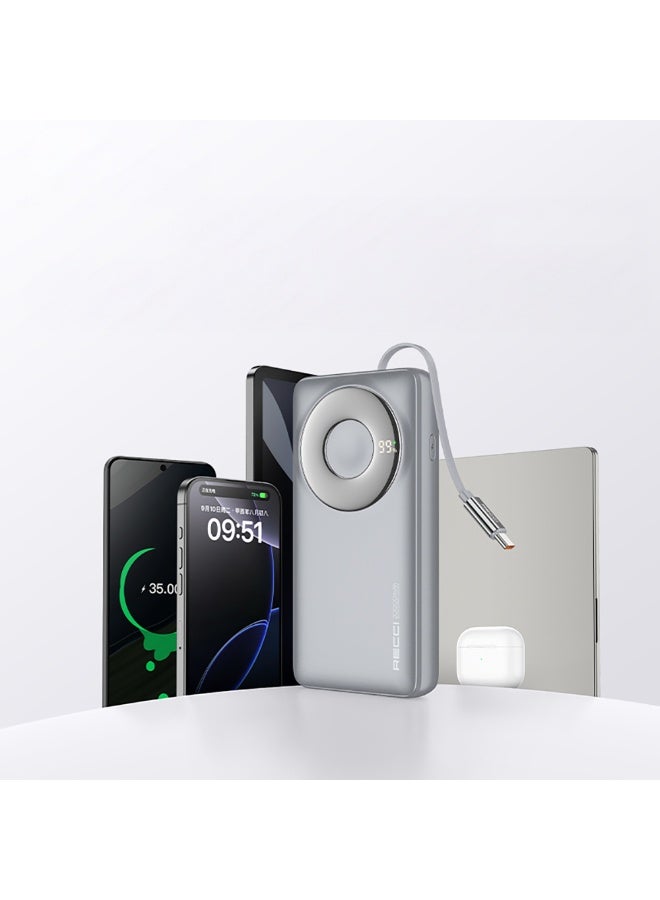 ريتشي Recci RPB-P72 باور بانك 20000mAh شحن سريع جداً 65 واط للابتوب، كيبل Type-C متراجع 70 سم، شاشة رقمية - Image 5