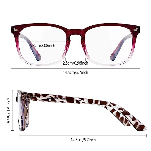 Yekepal Blue Light Blocking Glasses 2 Pack Blue Light Glasses Men Blue Light Glasses For Women Computer Reading Gaming TV Phones Eyeglasses Clear Lens Bluelight Glasses PurpleLeopard - Image 5