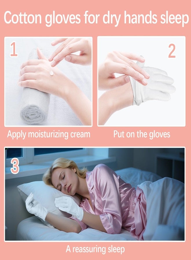 lipetol 144Pcs White Cotton Gloves for Dry Hands Sleeping, Men&Women Soft Sleep Gloves for Eczema and Moisturizing Overnight, Stretchable SPA Glove Costume for Coin Jewelry Inspection, Art handling, Halloween - Image 5