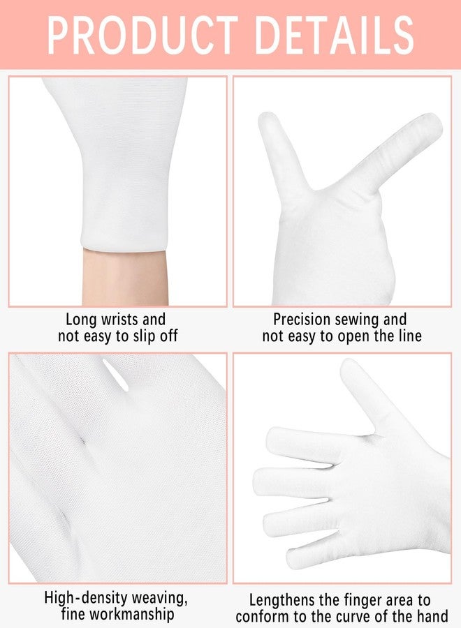 lipetol 144Pcs White Cotton Gloves for Dry Hands Sleeping, Men&Women Soft Sleep Gloves for Eczema and Moisturizing Overnight, Stretchable SPA Glove Costume for Coin Jewelry Inspection, Art handling, Halloween - Image 3