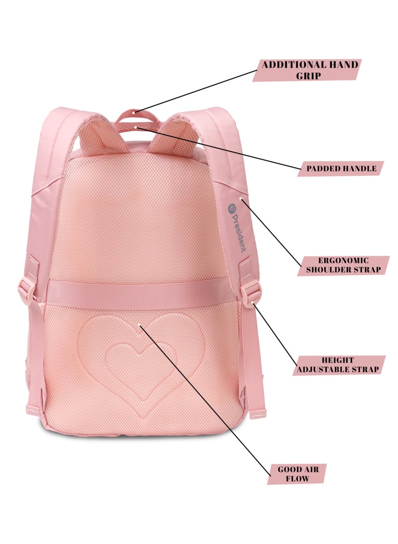 President School Backpack Waterproof Book Bag with Compartments and Doll Pendant for Kids, ( PINK ) Model-scp0020-17" - Image 3