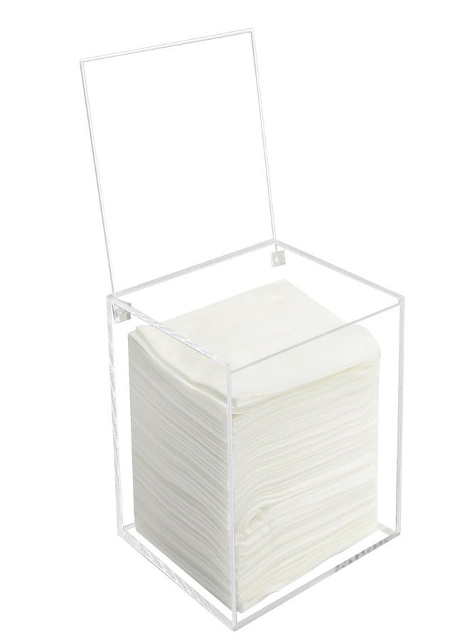 Watpot Disposable Face Towel Storage Box Compatible with Facial Towel XL, Acrylic Disposable Face Towelette Holder Container, Clear - Image 1