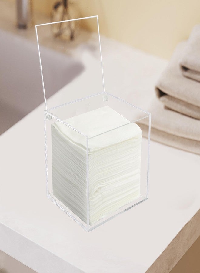 Watpot Disposable Face Towel Storage Box Compatible with Facial Towel XL, Acrylic Disposable Face Towelette Holder Container, Clear - Image 5