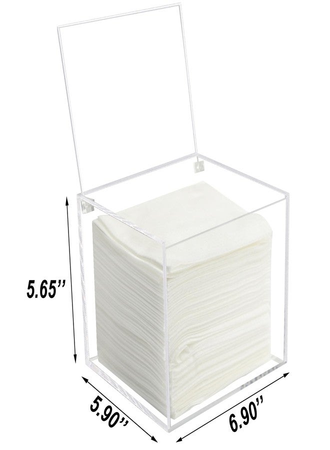 Watpot Disposable Face Towel Storage Box Compatible with Facial Towel XL, Acrylic Disposable Face Towelette Holder Container, Clear - Image 3