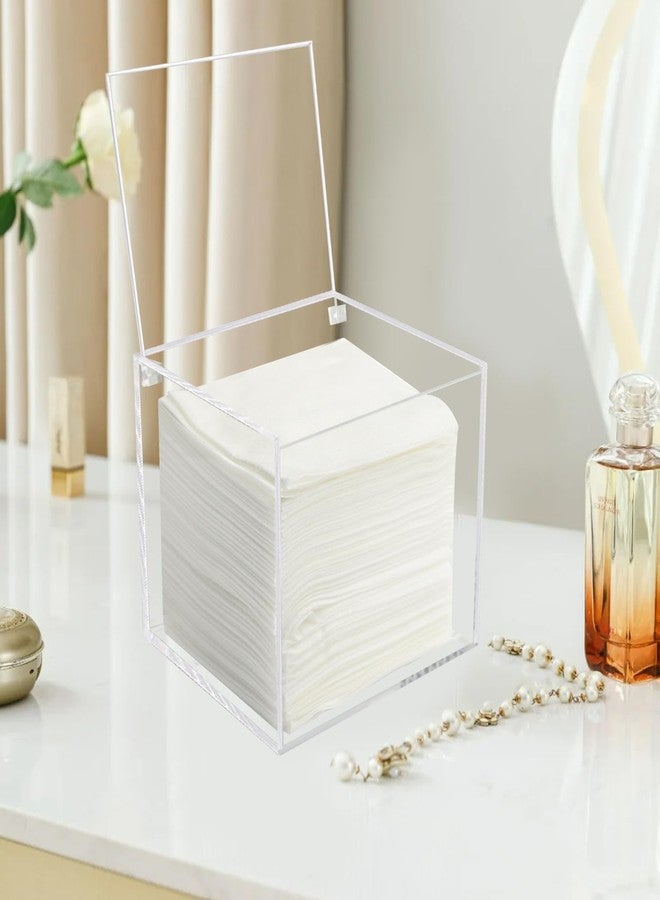 Watpot Disposable Face Towel Storage Box Compatible with Facial Towel XL, Acrylic Disposable Face Towelette Holder Container, Clear - Image 2