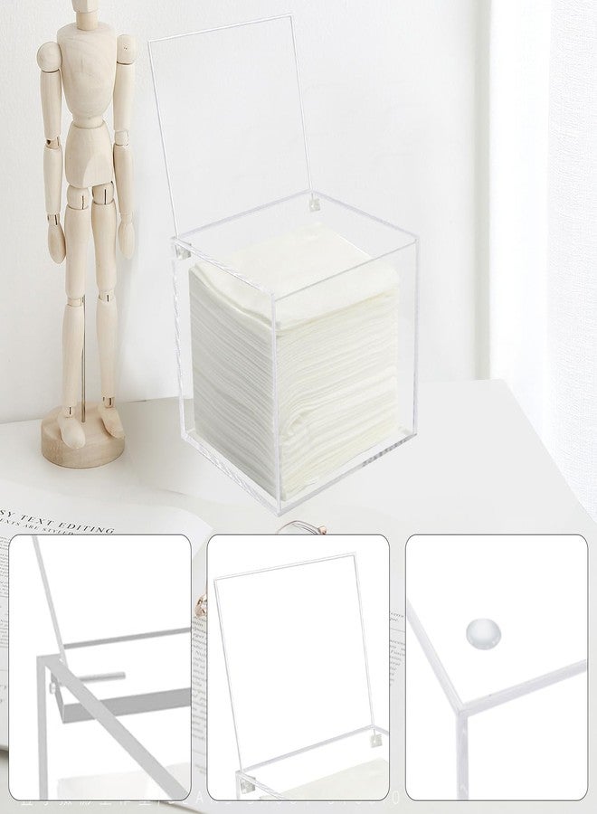 Watpot Disposable Face Towel Storage Box Compatible with Facial Towel XL, Acrylic Disposable Face Towelette Holder Container, Clear - Image 4