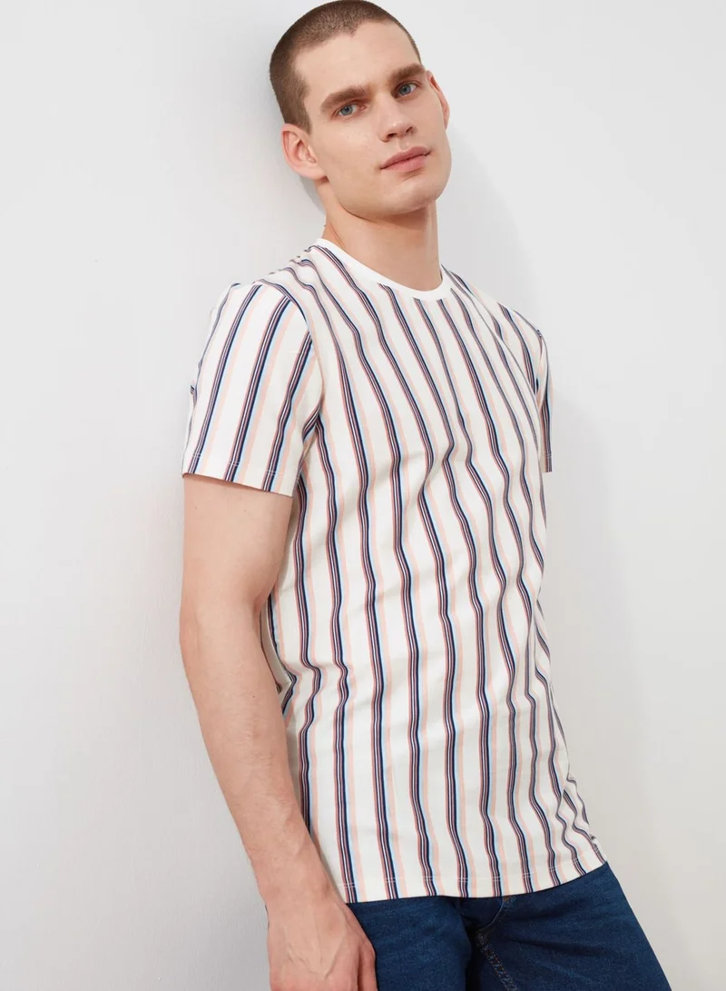 trendyol Striped Crew Neck T-Shirt