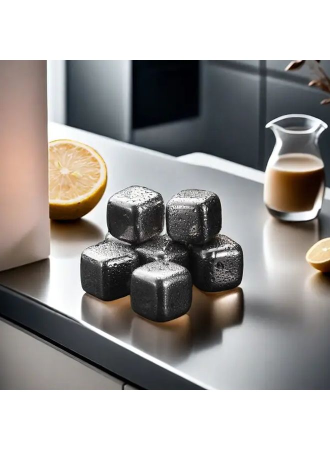 Stainless Steel Whiskey Stones Clip Steel Ice 4 Metal Ice Cubes No Watering Down Dishwasher Safe - Image 5