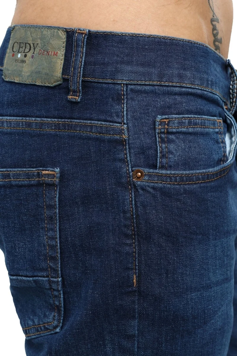 Cedy Denim Men's Yüksel Waist Wide Cut Piggy Leg Denim Trousers Regular Fit Jean C336
