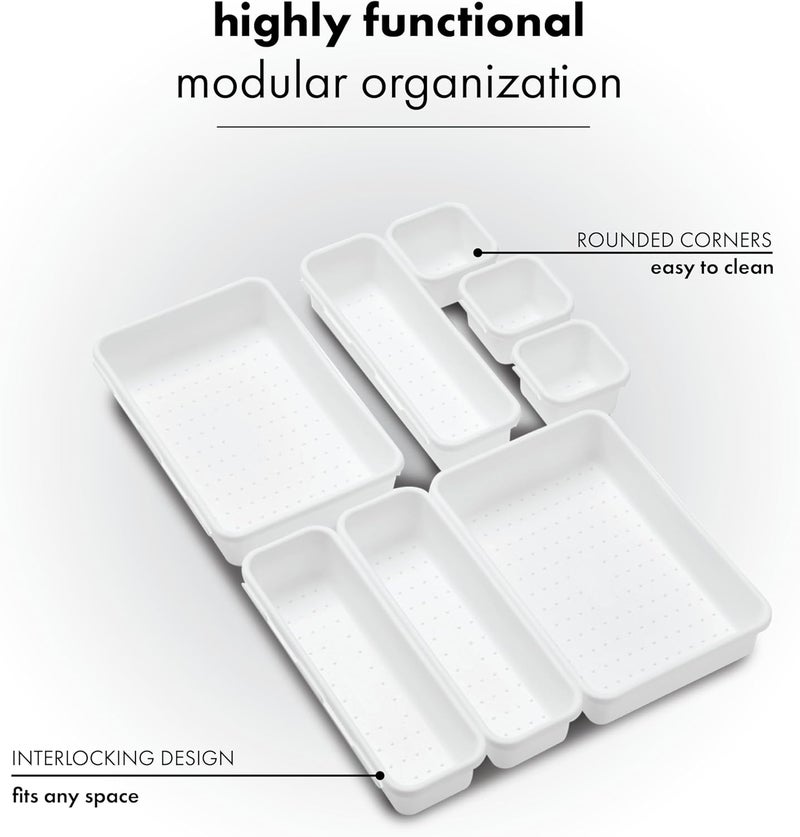 Madesmart Value 8-Piece Interlocking Bin Pack | Durable | Easy to Clean | BPA-Free 8-Piece Bin - Image 4
