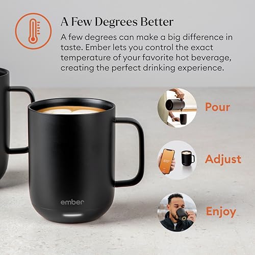 Ember Temperature Control Smart Mug 2, 14 Oz, App-Controlled Heated Coffee Mug with 80 Min Battery Life and Improved Design, Black - Image 5