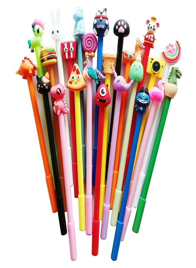 sencoo 24 pack Cute Cartoon Gel Black Ink Pens Assorted Style Writing Pens for Kiddos Birthday Present School Prize Student Gift Fun Girl Pens (black) - Image 4