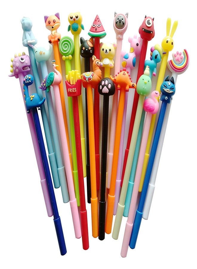 sencoo 24 pack Cute Cartoon Gel Black Ink Pens Assorted Style Writing Pens for Kiddos Birthday Present School Prize Student Gift Fun Girl Pens (black) - Image 5