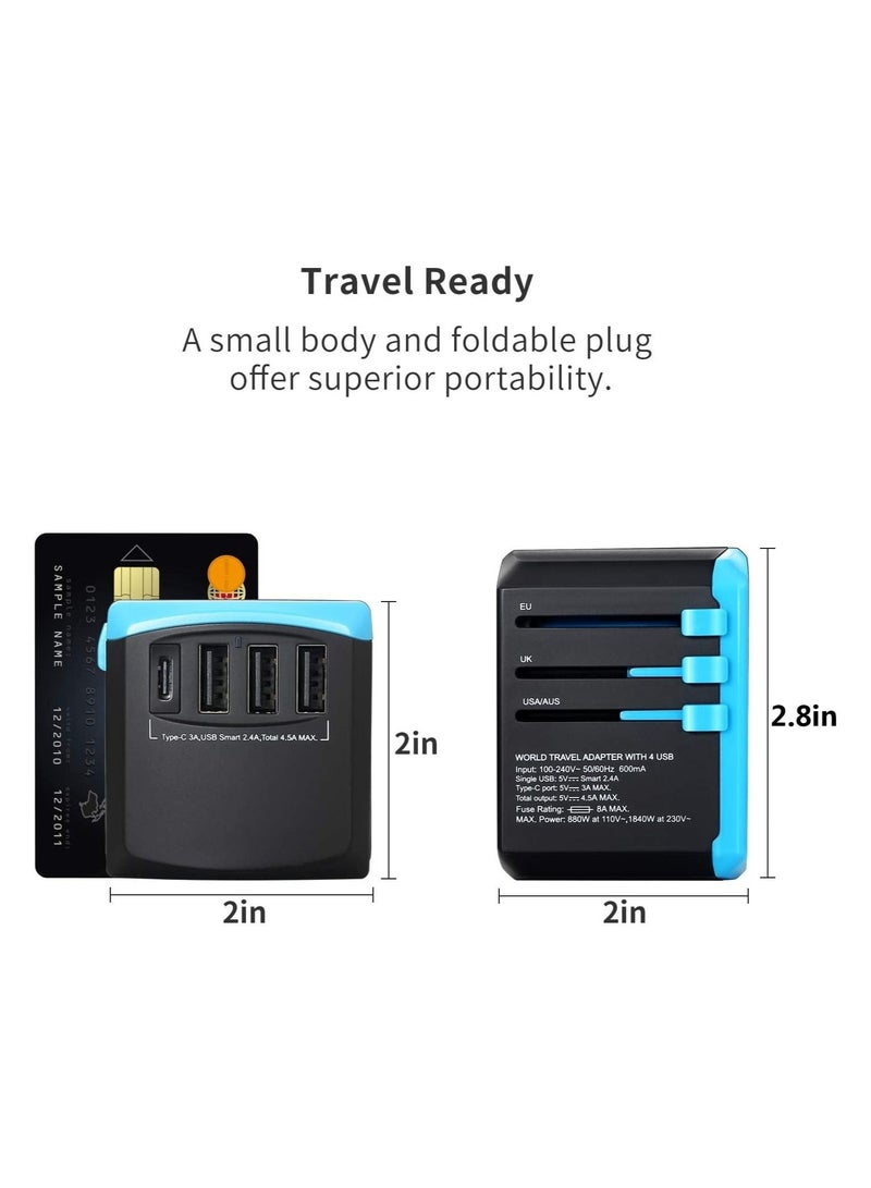 Universal USB Travel Power Adapter with 3 USB Ports and Type-C - Image 5