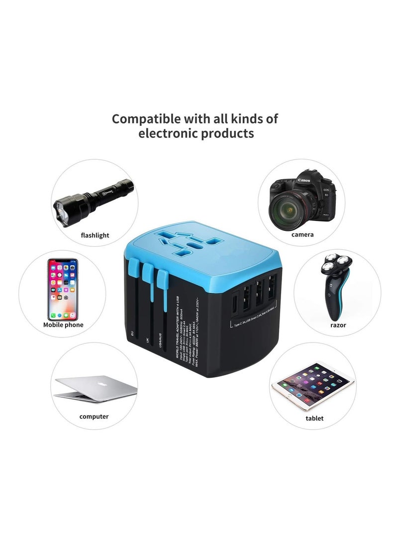 Universal USB Travel Power Adapter with 3 USB Ports and Type-C - Image 4