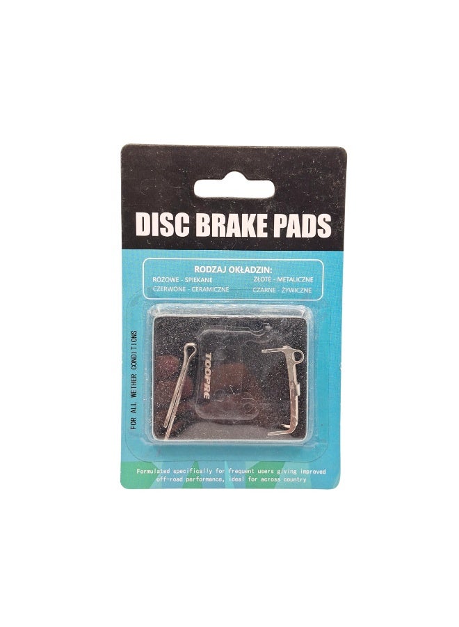 TOOPRE TP-01d Disc Brake Pads for E-Bike, Electric Scooter & MTB – Resin Metallic Compound, Quiet Low Noise, Durable All-Weather Performance with Spring & Pin (Black, 2PCS) - Image 2