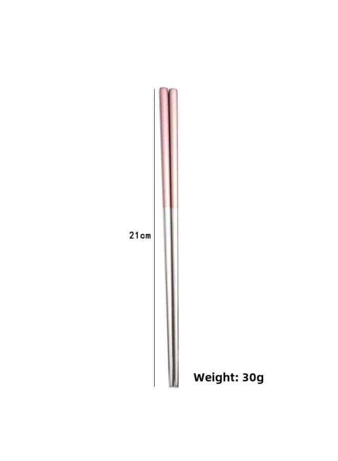 304 Stainless Steel Chopsticks Creative Color Japanese And Korean Household Chopsticks Hotel Public Square Piano Paint Chopsticks-Color:silver Full Body 21CM  - Image 5