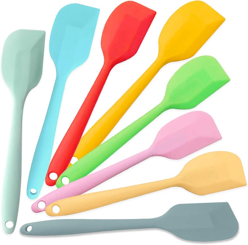 KAKAMINA Silicone Spatula,8-pack Spatula Set,11 inch Heat Resistant Non Stick cookware with Stainless Steel for Baking,Cooking,Mixing,Flipping,BPA Free,Dishwasher Safe (11inch Mixed color) - Image 1