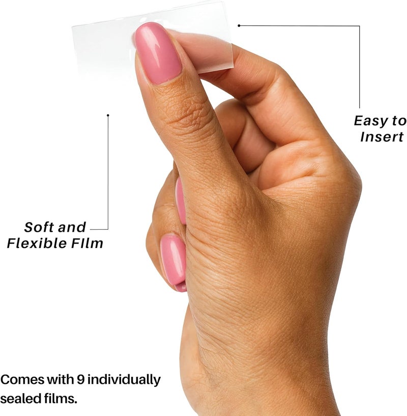 VCF Vaginal Contraceptive Film with Spermicide, 1 Box of 9 Prevents Pregnancy, Nonoxyl-9 Kills Sperm on Contact, Hormone-Free, Easy to Use, Unnoticeable, 9 Total - Image 3