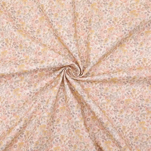 Tinyspool & Co. 100% American Cotton Fabric – 3 Yard Cut Quilting Fabric – Prewashed Preshrunk Yardage for Quilt Backing Borders Binding Sewing Crafts – Fall Harvest No.3 – Spring Coral - Image 3
