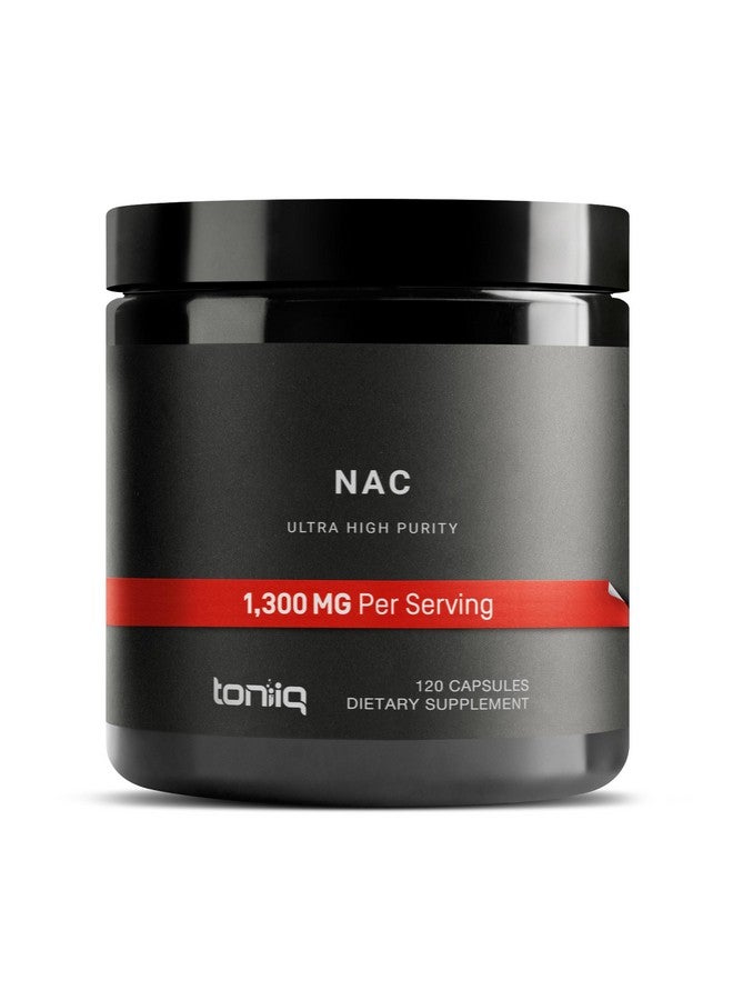 تونيق Toniiq 1300mg NAC - إمداد لمدة شهرين - نقاء تم اختباره بنسبة 98%+ على الأقل - مكمل NAC Cysteine عالي القوة ومتاح حيويًا - 120 كبسولة نباتية من N Acetyl Cysteine - تم اختباره في المختبر TQ - Image 1