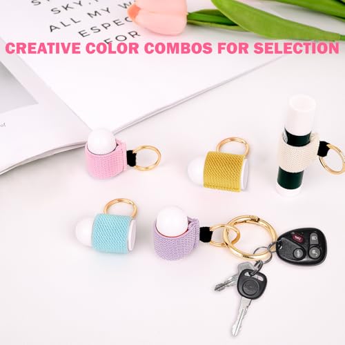 LUCKINEE 4PCS Lip balm Holder Keychain Bulk Lip Gloss Holder Key chain Lipstick Holder KeyChian Mini Lip Balm Holder Compatible with ChapStick, Summer Fridays - Image 5