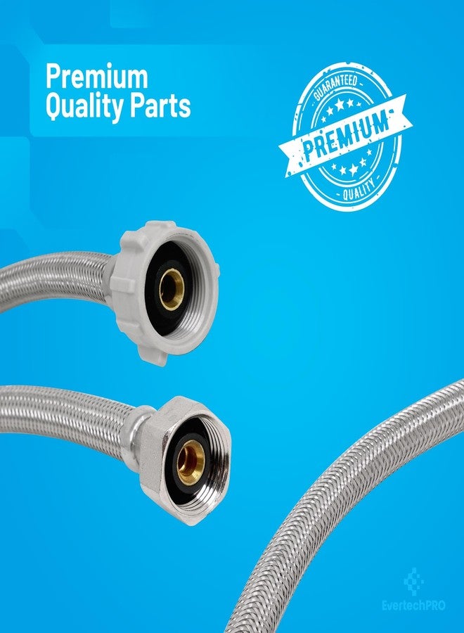 EVERTECHPRO PLB813516 EvertechPRO Stainless Steel Braided Toilet Water Supply Line, F 1/2 x F 7/8 Plastic Nut x 16 Inch - Leak-Free, Universal Fit, Flexible Faucet Supply Lines, Easy Installation - Image 2