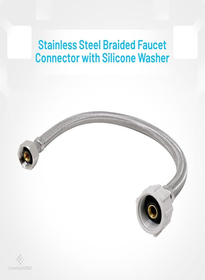 EVERTECHPRO PLB813516 EvertechPRO Stainless Steel Braided Toilet Water Supply Line, F 1/2 x F 7/8 Plastic Nut x 16 Inch - Leak-Free, Universal Fit, Flexible Faucet Supply Lines, Easy Installation - Image 3