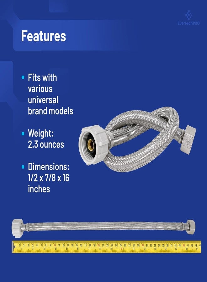 EVERTECHPRO PLB813516 EvertechPRO Stainless Steel Braided Toilet Water Supply Line, F 1/2 x F 7/8 Plastic Nut x 16 Inch - Leak-Free, Universal Fit, Flexible Faucet Supply Lines, Easy Installation - Image 4