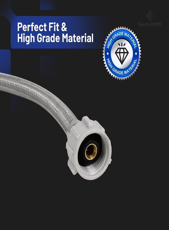 EVERTECHPRO PLB813516 EvertechPRO Stainless Steel Braided Toilet Water Supply Line, F 1/2 x F 7/8 Plastic Nut x 16 Inch - Leak-Free, Universal Fit, Flexible Faucet Supply Lines, Easy Installation - Image 5