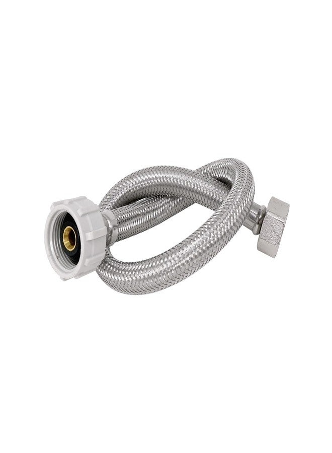 EVERTECHPRO PLB813516 EvertechPRO Stainless Steel Braided Toilet Water Supply Line, F 1/2 x F 7/8 Plastic Nut x 16 Inch - Leak-Free, Universal Fit, Flexible Faucet Supply Lines, Easy Installation - Image 1