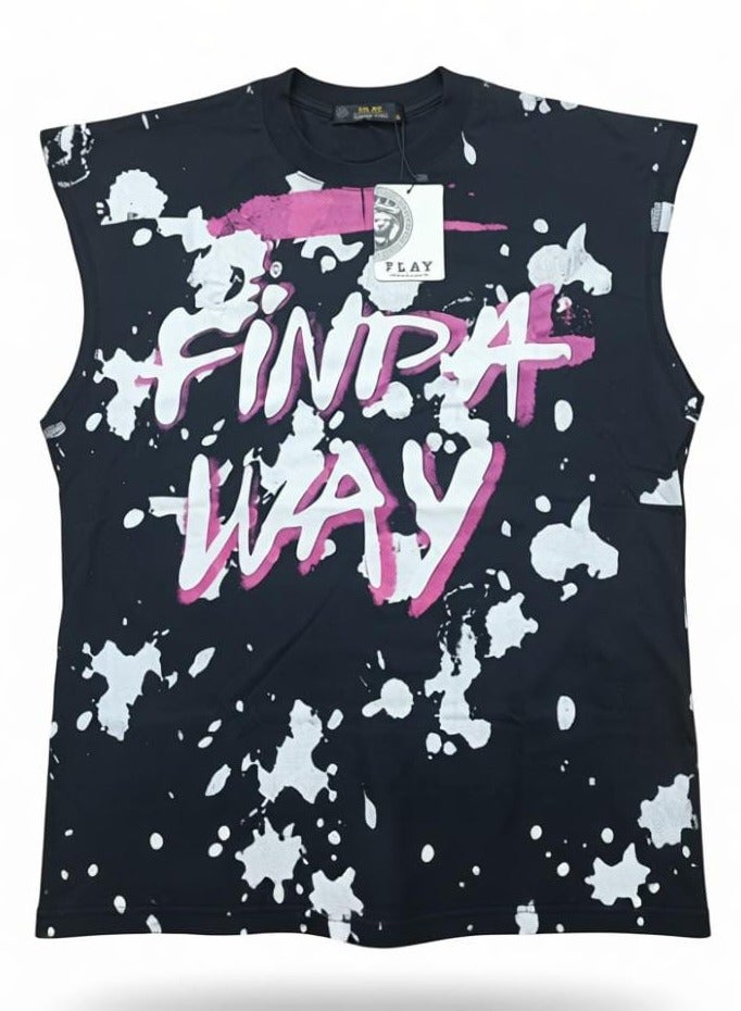 PLAY Men’s Sleeveless T-Shirt – Trendy  Design | Soft & Breathable Cotton for Everyday Comfort - Size L - Image 1