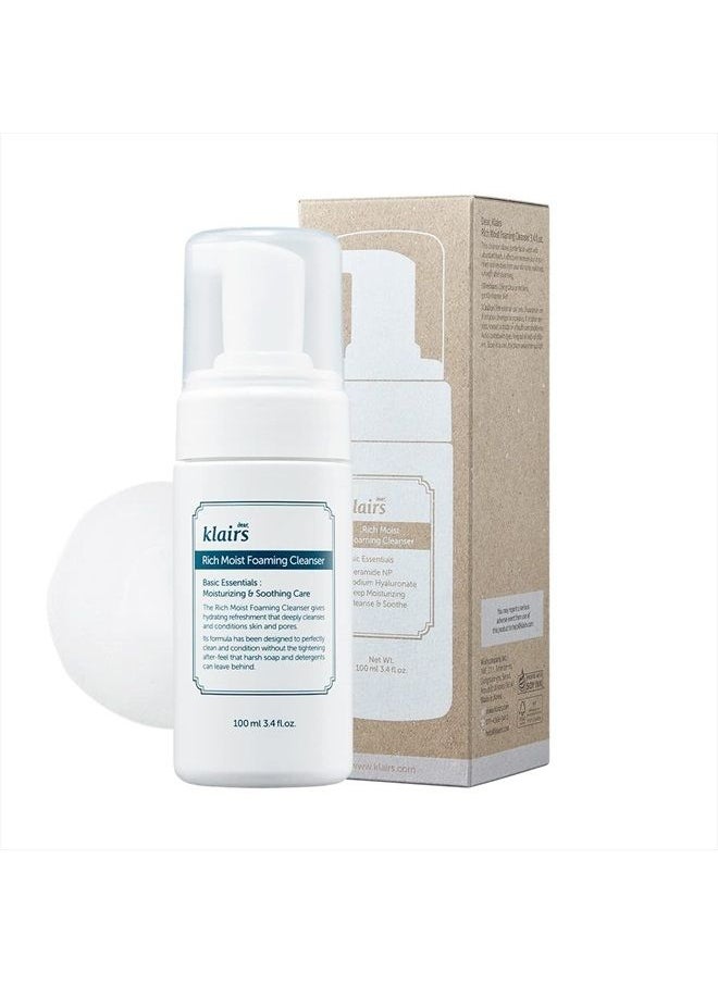 DearKlairs - [DearKlairs] K-Beauty Skincare Rich Moist Foaming Cleanser, 3.4 fl oz (100 ml) - Image 1