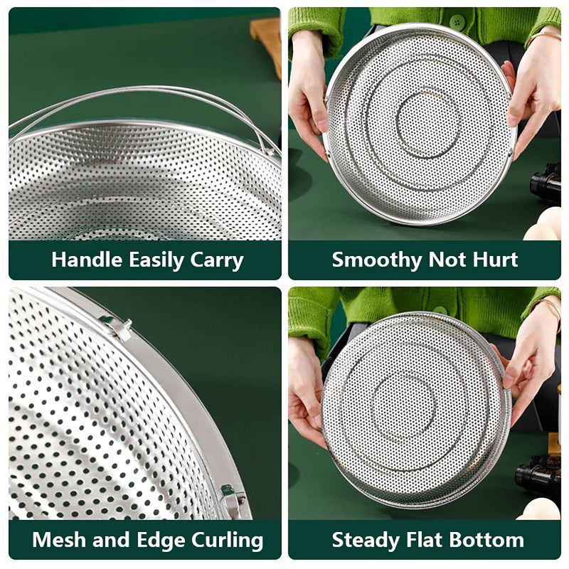 GABANIZ GABANIZ Steamer Basket for Steaming Vegetable Dumplings, Multiple Use as Rice Pasta Fruit Washer, Stainless Steel Food Steamer Basket with Handle and Base Leg  - Image 5