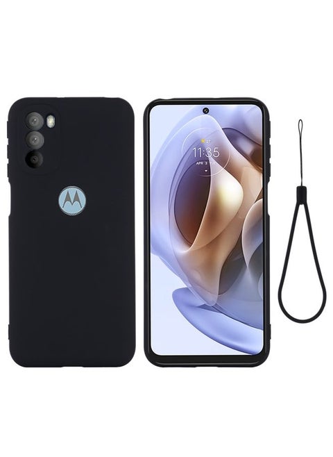 Case Cover For For Motorola Moto G51 5G Pure Color Liquid Silicone Shockproof Full Coverage Phone Case(Black)
