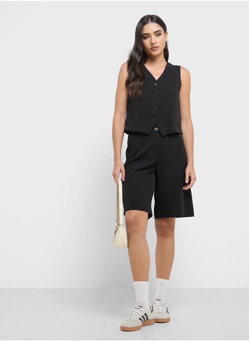 ONLY - High Waist Bermuda Shorts - Image 1