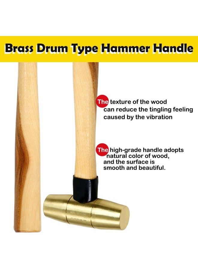 WEDO Brass Hammer 1-1/2lb,Wooden Hammer,Sledge Hammer,Solid Brass Mallet Hammer,Wooden Hammer Handle,Length 320mm,Die-Forged, Corrosion Resistant, DIN Standard - Image 4