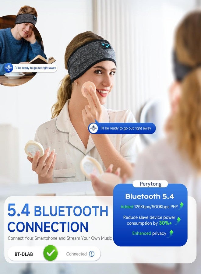 Perytong Sleeping Headphones Bluetooth 5.4 Headband, Wireless Sleep Headphones for Side Sleepers, Sweat Resistant Sports Earphones with Ultra-Thin Stereo Speakers for Workout Yoga Running - Image 4