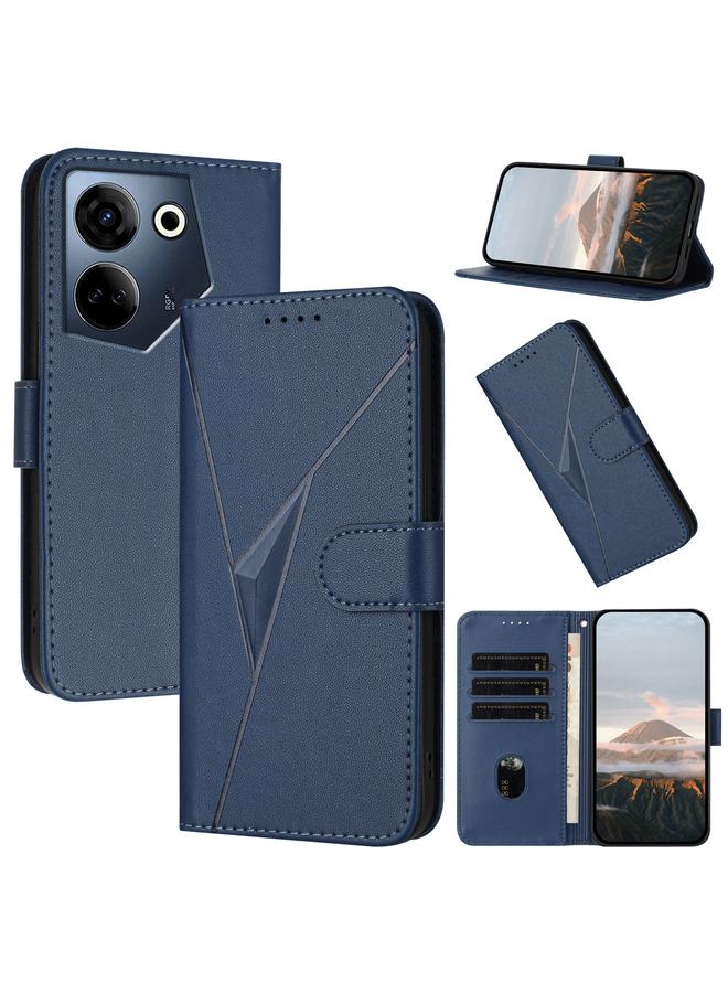 For Tecno Camon 20 / Camon 20 Pro 4G Triangle Pattern Buckle Clasp Leather Phone Case(Royal Blue)