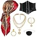CICOCI Men Pirate Costume Accessories Set for Women Pirate Hat Head Scarf Corset Belt Dress Accessories - Image 3