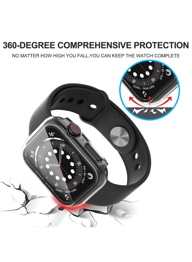 Diruite Suoman 2-Pack for Apple Watch 40mm Screen Protector Case,for iWatch Series 6/5/4/Series SE/SE 2/SE 3 40mm Protection Cover All-Around Tempered Glass Screen Protector Case Ultra-Thin - Clear - Image 5