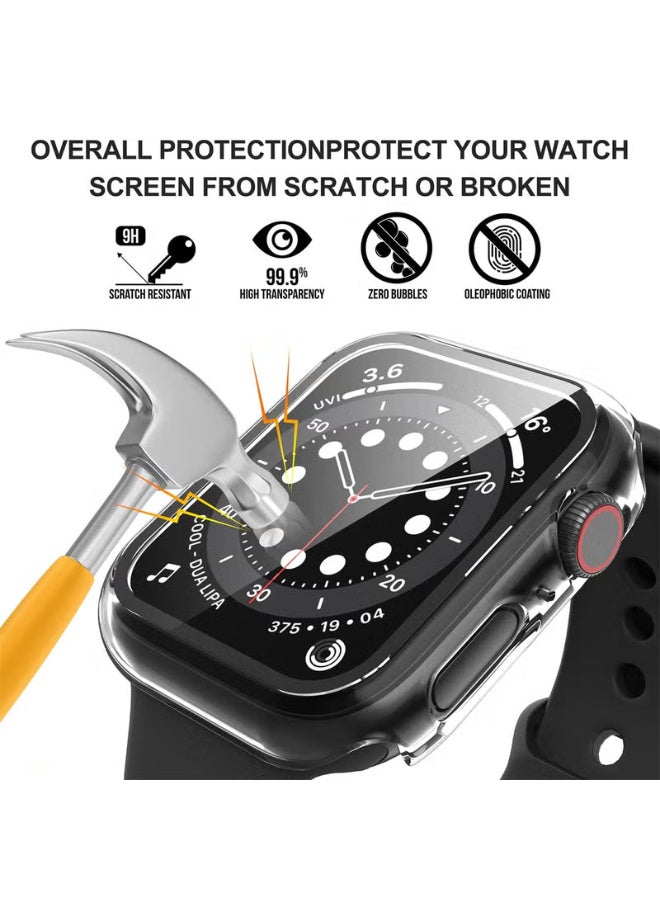 Diruite Suoman 2-Pack for Apple Watch 40mm Screen Protector Case,for iWatch Series 6/5/4/Series SE/SE 2/SE 3 40mm Protection Cover All-Around Tempered Glass Screen Protector Case Ultra-Thin - Clear - Image 4