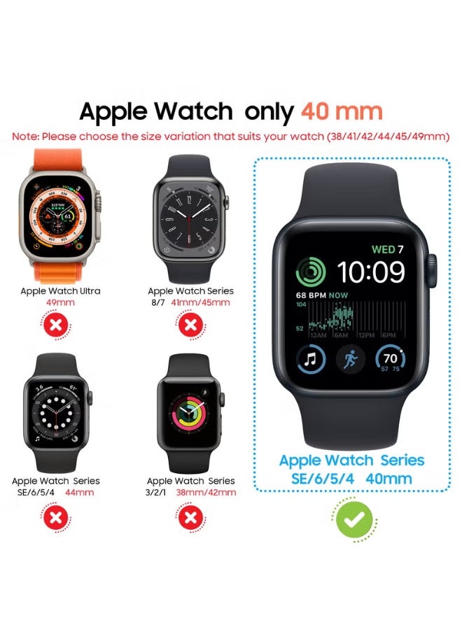 Diruite Suoman 2-Pack for Apple Watch 40mm Screen Protector Case,for iWatch Series 6/5/4/Series SE/SE 2/SE 3 40mm Protection Cover All-Around Tempered Glass Screen Protector Case Ultra-Thin - Clear - Image 2