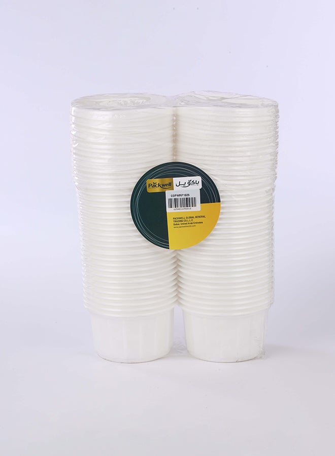 packwell Plastic Whte Ribbd Bowl 400 Ml 25 Pcs X 2 packet 50 pcs - Image 2