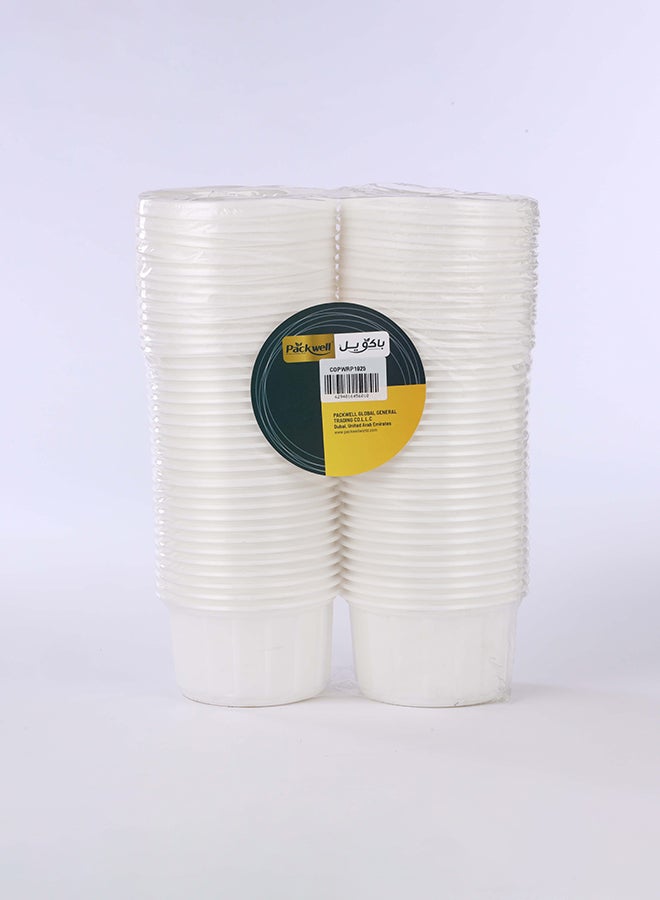 packwell Plastic Whte Ribbd Bowl 400 Ml 25 Pcs X 2 packet 50 pcs - Image 1