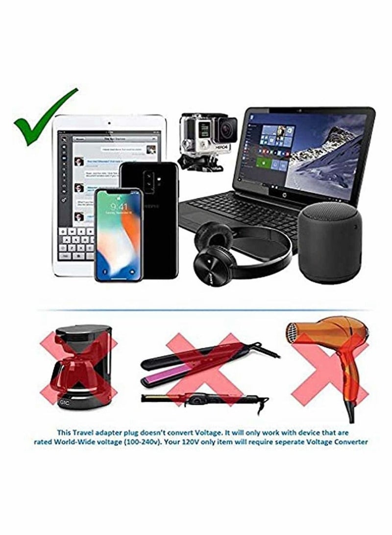 Travel Plug Adapter UK to EU Universal Charger Black - Image 4