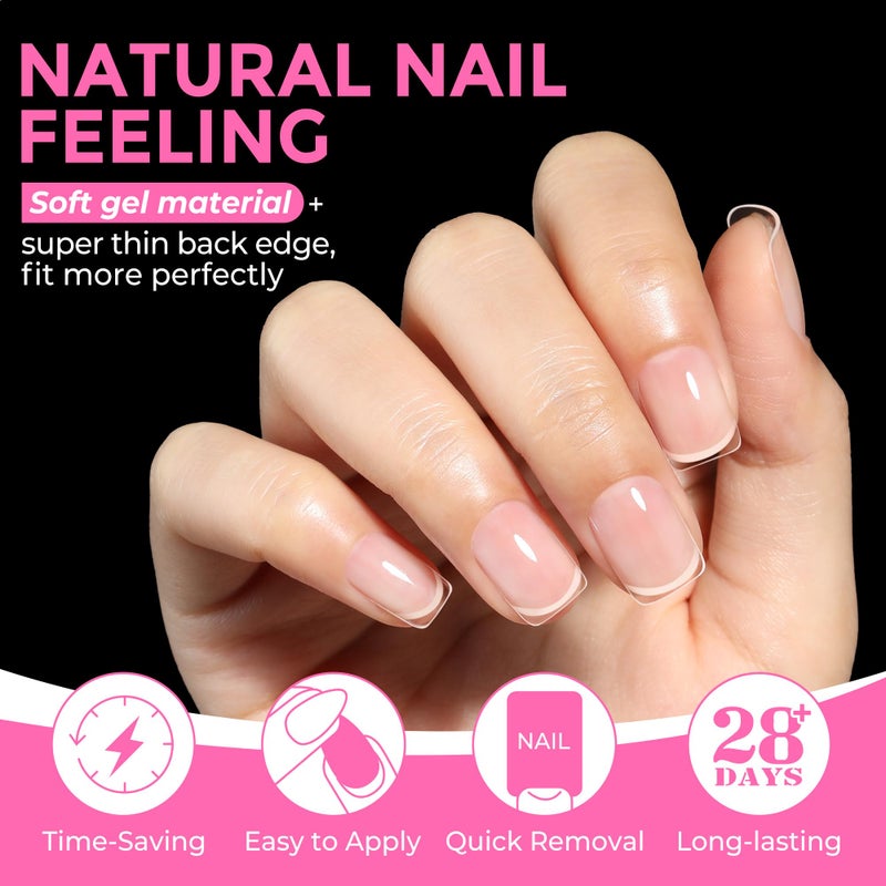 UNA GELLA Extra Short Square Nail Tips XS 216pcs Pre-Shape Extra Short Square Press on Nails Gel Tips Full Cover Acrylic Nails False Nails for DIY Salon 12 Sizes - Image 4
