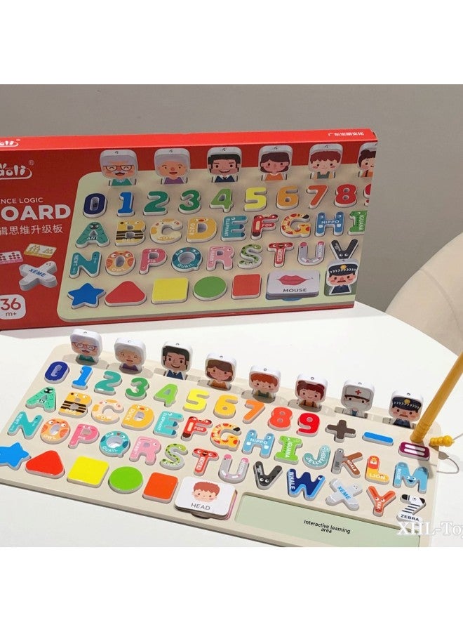 لعبة ألغاز ستيريو معرفية تعليمية مبكرة للأطفال من باولي، ألغاز منطقية للتفكير الأبجدي الرقمي، لعبة أطفال - اللون: لوحة ترقية التفكير المنطقي المعرفي للتعليم المبكر - Image 2