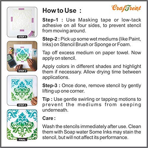 CrafTreat Stencil - Best Wishes | Reusable Painting Template for Art and Craft, Mixed Media, Wall Painting, Home Decor, DIY Albums, Card Making and Fabric Painting, 12"x12" - Image 5