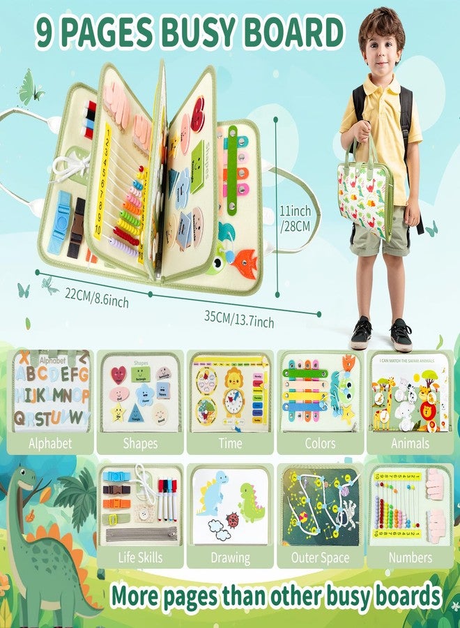 Aurasys Toddler Busy Board - Montessori Busy Book Travel Toys Sensory Board Educational Activity Book for Learning Fine Motor Skills, Gifts for Girls Boys Toddler - Image 4